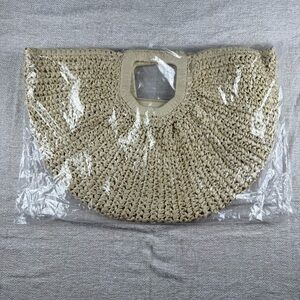 Chic Beige Woven Tote Bag‎